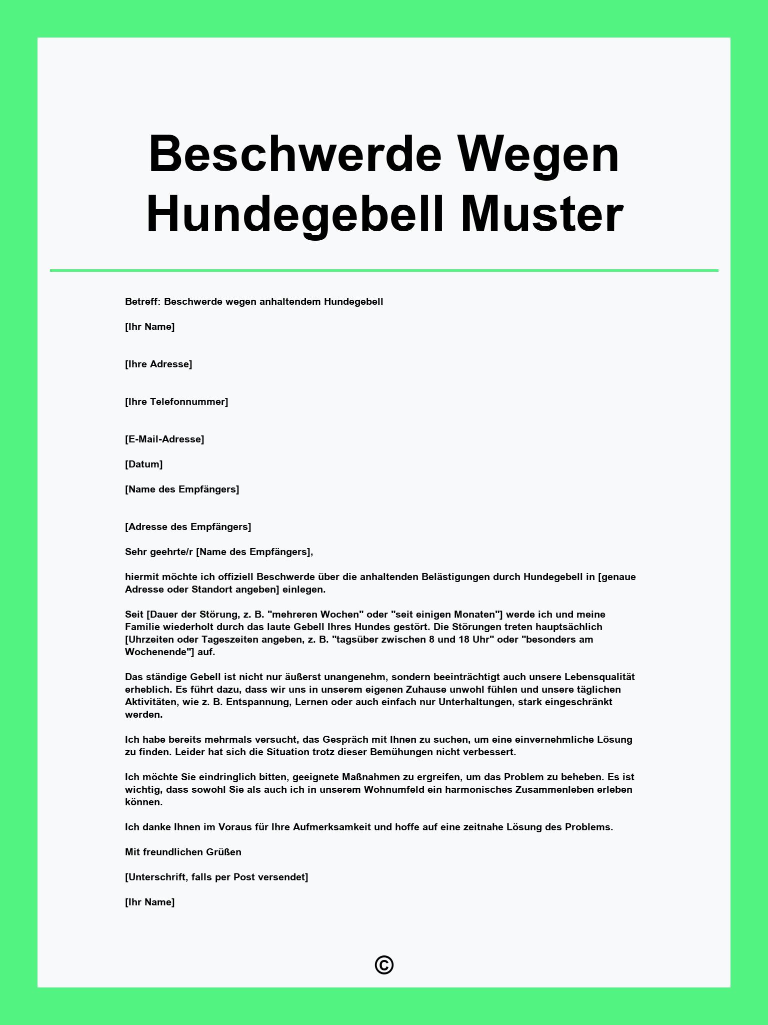Beschwerde Wegen Hundegebell Muster