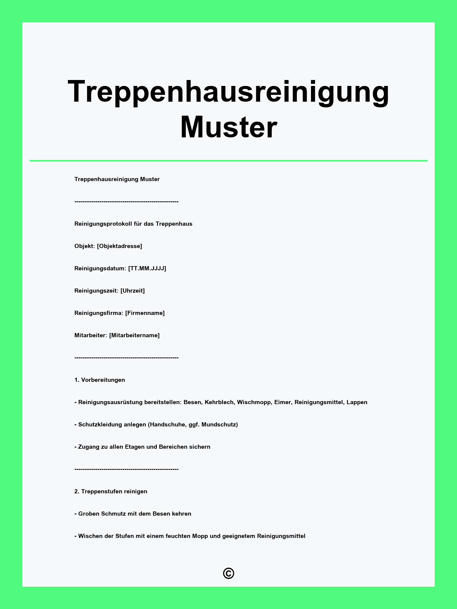 Treppenhausreinigung Muster